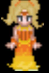 Rule 34 | 1girl, blonde hair, dress, game console, parody, pixel art, princess lisa, short twintails, the legend of dragoon, tiara, twintails