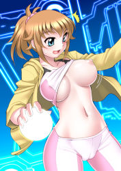 Rule 34 | 10s, 1girl, breasts, cowboy shot, female focus, gundam, gundam build fighters, gundam build fighters try, hoshino fumina, navel, solo, standing, tagme