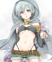 Rule 34 | 1girl, aoi rin (miya1102), belt, breasts, flathead screwdriver (ole tower), gloves, highleg, highres, looking at viewer, navel, ole tower, parted lips, purple eyes, short hair, silver hair, solo