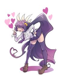 Rule 34 | 1girl, ;d, absurdly long hair, bent over, black hair, black skirt, black thighhighs, breast pocket, breasts, brown footwear, collared shirt, colored sclera, extra mouth, eyebrows, female focus, filia (skullgirls), full body, hand on own hip, happy, heart, highres, hip focus, large breasts, leaning forward, legs, living hair, long hair, long sleeves, looking at viewer, miniskirt, necktie, okomeniku, one eye closed, open mouth, parasite, pocket, prehensile hair, red eyes, samson (skullgirls), school uniform, sharp teeth, shirt, shoes, simple background, skirt, skullgirls, smile, solo, standing, teeth, thighhighs, thighs, v, very long hair, white background, wink, wrist cuffs, yellow sclera