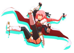 Rule 34 | 1boy, :d, armor, astolfo (fate), boots, bow, braid, bulge, cape, fang, fate/apocrypha, fate (series), garter straps, gauntlets, hair bow, male focus, open mouth, panties, pantyshot, pink hair, single braid, smile, thighhighs, trap, underwear, upskirt, wizs