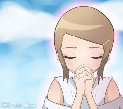 Rule 34 | 1girl, brown hair, closed eyes, digimon, digimon adventure 02, female focus, praying, solo, toei animation, yagami hikari