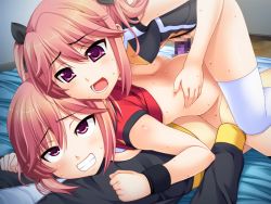 Rule 34 | 1boy, 2girls, anal, ass, bare shoulders, bisexual female, black ribbon, breasts, butt crack, censored, clenched teeth, clothes lift, dildo, double dildo, double penetration, ffm threesome, flower, game cg, girl on top, group sex, hair flower, hair ornament, hair ribbon, hetero, hinamori anzu, hinamori ichigo, incest, medium breasts, mosaic censoring, multiple girls, multiple penetration, open mouth, pink hair, purple eyes, red flower, red rose, ribbon, rolling eyes, rose, sex, sex toy, shared object insertion, shirt lift, short hair, siblings, sisters, sweat, sweatband, teeth, thighhighs, threesome, twincest, twins, unagimaru, vaginal, volley coaching!, white legwear