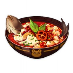 Rule 34 | artist request, bowl, chili pepper, commentary, english commentary, fish, fish (food), food, food focus, game cg, genshin impact, leaf, lowres, no humans, official art, simple background, soup, spring onion, still life, third-party source, transparent background, wanmin restaurant&#039;s boiled fish (genshin impact)