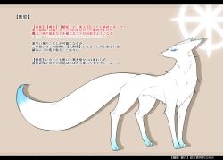 Rule 34 | animal, blue eyes, brown background, character sheet, fox, full body, konshin, letterboxed, no humans, orie mishiro, pixiv fantasia, pixiv fantasia fallen kings, simple background, smiley face, standing