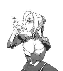 Rule 34 | 10s, 1girl, ahoge, artist request, blush, braid, breast hold, breasts, cleavage, covering one breast, covering privates, dress, eyebrows, fate/extra, fate (series), fellatio gesture, french braid, grabbing, greyscale, hair bun, hair intakes, heart, large breasts, long sleeves, looking at viewer, monochrome, motion blur, naughty face, nero claudius (fate), nero claudius (fate) (all), nero claudius (fate/extra), open mouth, sexually suggestive, simple background, single hair bun, solo, source request, spoken heart, tongue, tongue out, white background