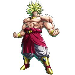 Rule 34 | 1boy, absurdres, bandai namco, biceps, bracer, broly (dragon ball z), clenched hands, clenched teeth, dragon ball, dragon ball fighterz, dragonball z, earrings, empty eyes, full body, highres, jewelry, legendary super saiyan, looking at viewer, male focus, manly, muscular, official art, pectorals, topless male, smile, solo, spiked hair, super saiyan, teeth, transparent background