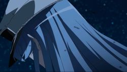Rule 34 | 10s, 1girl, akame ga kill!, angry, animated, animated gif, blue eyes, blue hair, clenched teeth, colored eyelashes, esdeath, hat, matching hair/eyes, solo, square enix, teeth, uniform