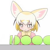 Rule 34 | 1girl, animal ears, animated, blonde hair, bow, bowtie, cabbage, chopping, commentary, conveyor belt, cutting, extra ears, facing viewer, fennec (kemono friends), fox ears, gloves, kemono friends, looping animation, multicolored hair, quality cabbage (meme), short hair, simple background, smile, solo, taro (tontaro), two-tone hair, video, white background, white hair, yellow bow, yellow bowtie
