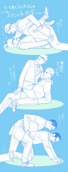 Rule 34 | 2boys, blue theme, blush, boy on top, couple, covered penetration, cowgirl position, doggystyle, feet out of frame, formal, from side, full body, glasses, hair slicked back, harold finch (person of interest), highres, implied sex, john reese (person of interest), male focus, mature male, missionary, monochrome, multiple boys, multiple views, person of interest, rectangular eyewear, sex from behind, short hair, sideburns, straddling, stretching, suit, sweatdrop, tabomi, yaoi
