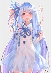 Rule 34 | 1girl, alternate costume, blue bow, blue flower, blue hair, blue rose, blunt bangs, blush, bow, breasts, commentary request, cowboy shot, dress, embarrassed, flower, gradient hair, hair bow, hair ornament, hair ribbon, heart, heart-shaped pupils, heavy breathing, hood, hood down, kotonoha aoi, light purple hair, long hair, long sleeves, looking at viewer, multicolored hair, nipples, no bra, no panties, nose blush, open mouth, partial commentary, pink bow, plaid, plaid bow, red eyes, ribbon, rose, sawayaka samehada, see-through, simple background, small breasts, symbol-shaped pupils, tassel, thighhighs, tress ribbon, very long hair, voiceroid, white dress, wide sleeves
