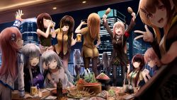 Rule 34 | 404 (girls&#039; frontline), 6+girls, alcohol, anti-rain (girls&#039; frontline), beer, beer bottle, beer mug, character request, chicken (food), chicken leg, city lights, cityscape, closed eyes, clothes around waist, commentary, cup, dinner, drinking, drumsticks, drunk, eyepatch, fish, food, fried chicken, g11 (girls&#039; frontline), galil (girls&#039; frontline), girls&#039; frontline, heterochromia, hexagram, highres, hk416 (girls&#039; frontline), jack daniel&#039;s, jacket, jacket around waist, konome noi, m16a1 (girls&#039; frontline), m4 sopmod ii (girls&#039; frontline), m4a1 (girls&#039; frontline), mug, multiple girls, nabe, necktie, negev (girls&#039; frontline), party, ro635 (girls&#039; frontline), sleepy, st ar-15 (girls&#039; frontline), star of david, sushi, tar-21 (girls&#039; frontline), ump9 (girls&#039; frontline)