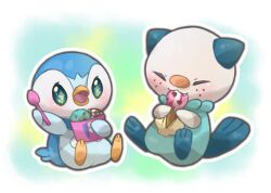 Rule 34 | + +, animal focus, bird, blush, creatures (company), eating, fang, food, freckles, game freak, gen 4 pokemon, gen 5 pokemon, holding, holding spoon, ice cream, nintendo, no humans, open mouth, oshawott, otter, penguin, piplup, pokemon, pokemon (creature), shell, sitting, spoon, tail, towa (clonea), watercolor background