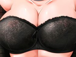 Rule 34 | 1girl, animated, animated gif, bianca (dq5), black bra, bouncing breasts, bra, breast focus, breasts, close-up, collarbone, dragon quest, dragon quest v, female focus, head out of frame, large breasts, nipples, solo, strapless, strapless bra, underwear, underwear only, undressing