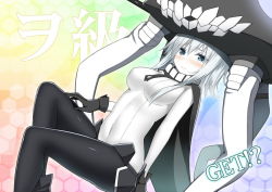 Rule 34 | 10s, 1girl, abyssal ship, bodysuit, cape, covered navel, get, gloves, hat, kantai collection, monochrome, navel, pale skin, personification, short hair, silver hair, sky-freedom, solo, wo-class aircraft carrier