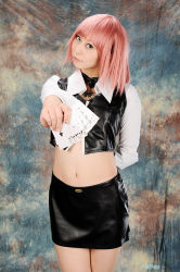 Rule 34 | cosplay, midriff, photo (medium), pink hair, rakushou pachi-slot sengen 5, rio rollins, rurunyah