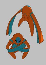 Rule 34 | absurdres, af (afloatisland), creatures (company), deoxys, deoxys (defense), expressionless, full body, game freak, gen 3 pokemon, highres, looking at viewer, multiple views, mythical pokemon, nintendo, no humans, pokemon, pokemon (creature), simple background