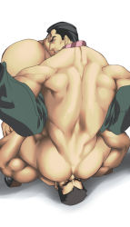 Rule 34 | 2boys, anal, anilingus, anus, ass, bara, forced, highres, male focus, male penetrated, multiple boys, muscular, nude, oral, rabbit (pixiv744412), restrained, tagme, yaoi