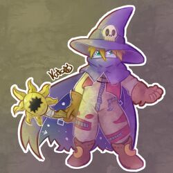 Rule 34 | absurdres, digimon, gloves, hat, highres, skull, wizard, wizard hat, wizarmon