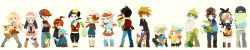 Rule 34 | 5girls, 6+boys, ahoge, alternate costume, backwards hat, barry (pokemon), baseball cap, black hair, blonde hair, blue eyes, blue hair, blue oak, blue oak (pokemon frlg), brendan (pokemon), brendan (pokemon emerald), brown eyes, brown hair, brown ribbon, bulbasaur, charmander, chibi, chikorita, chimchar, clothed pokemon, cosplay, creatures (company), cyndaquil, dawn (pokemon), ethan (pokemon), everyone, flame-tipped tail, game freak, gen 1 pokemon, gen 2 pokemon, gen 3 pokemon, gen 4 pokemon, gen 5 pokemon, green hair, hagiko, hat, hat ribbon, highres, hilbert (pokemon), hilda (pokemon), holding, hug, leaf (pokemon), long hair, long image, lucas (pokemon), lyra (pokemon), may (pokemon), mudkip, multiple boys, multiple girls, n (pokemon), nintendo, oshawott, piplup, pokemon, pokemon bw, pokemon dppt, pokemon frlg, pokemon hgss, pokemon rgby, pokemon rse, ponytail, red (pokemon), red (pokemon) (cosplay), red eyes, red hair, red ribbon, ribbon, scarf, short hair, silver (pokemon), sitting, snivy, squatting, squirtle, standing, starter pokemon trio, tepig, thighhighs, torchic, totodile, treecko, turtwig, unworn hat, unworn headwear, wally (pokemon), wide image, winter clothes, yellow eyes