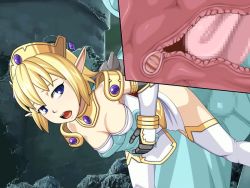 Rule 34 | animated, animated gif, blonde hair, blue eyes, caryo, censored, clenched teeth, dungeon no oku, dungeon no oku 3: elf no hime majou no ou, elf, penis, pointy ears, rape, sex, teeth, thighhighs, x-ray