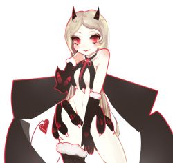 Rule 34 | 10s, 1girl, alternate hairstyle, blonde hair, finger to cheek, horns, kwysten, long hair, mahou shoujo ikusei keikaku, mahou shoujo ikusei keikaku limited, maou pam, red eyes, solo, transparent background