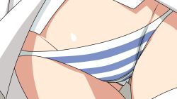Rule 34 | 00s, 1girl, crotch, francesca lucchini, highres, panties, pantyshot, solo, strike witches, striped clothes, striped panties, thigh gap, thighs, underwear, vector trace, world witches series