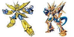 Rule 34 | armor, claws, digimon, digimon (creature), highres, magnamon, magnamon x-antibody, mask, official art, simple background, tail, white background