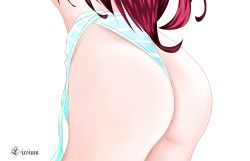 Rule 34 | 1girl, absurdres, ass, ass focus, close-up, highres, lixsium, long hair, original, panties, red hair, self-upload, simple background, underwear, white background