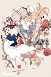 Rule 34 | 1girl, alice (alice in wonderland), alice in wonderland, animal, animal hug, apron, bad id, bad pixiv id, birdcage, black ribbon, blonde hair, blue bow, blue butterfly, blue dress, blue footwear, book, boots, bow, bug, butterfly, cage, card, cosmetics, covering face, cross-laced footwear, cup, dress, envelope, flower, food, footwear ribbon, fork, frilled sleeves, frills, from side, fruit, full body, hair bow, hair lift, high heel boots, high heels, highres, holding animal, holding rabbit, insect, kneehighs, ko (pixiv 1794257), lace-trimmed apron, lace trim, leg ribbon, lipstick tube, long hair, nail polish bottle, oversized object, paper, playing card, pocket watch, rabbit, red flower, red ribbon, red rose, ribbon, rose, saucer, shirt, short dress, short sleeves, simple background, sleeveless, sleeveless dress, socks, solo, strawberry, teacup, waist apron, wand, watch, white apron, white horse, white shirt, white sleeves, white socks, yellow background