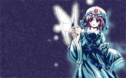 Rule 34 | 1girl, bug, butterfly, culter, female focus, hat, highres, bug, japanese clothes, pink eyes, pink hair, saigyouji yuyuko, short hair, solo, touhou, wallpaper