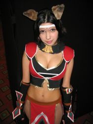 Rule 34 | animal ears, breasts, cleavage, cosplay, gloves, large breasts, midriff, navel, photo (medium), smile, solo, tagme