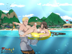 Rule 34 | 1boy, 1girl, ass, bare shoulders, beach, blonde hair, boruto: naruto next generations, breasts, brown hair, cheating (relationship), cum, cum in pussy, curvy, drink, facial mark, happy sex, hetero, highres, huge ass, huge breasts, hyuuga hanabi, large breasts, long hair, muscular, muscular male, naruto, naruto (series), ocean, outdoors, raykus, sex, short hair, thick thighs, thighs, third-party edit, twitter username, uzumaki naruto, whisker markings, wide hips