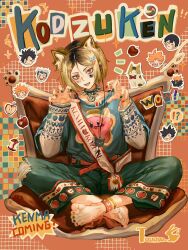 Rule 34 | !?, 5boys, animal collar, animal ear hairband, animal ears, animal print, anklet, apple, apple slice, aqua pants, artist name, barefoot, belt, bishounen, black collar, blonde hair, blue nails, blue shirt, brown eyes, brown hair, calico, cat, cat ear hairband, cat ears, cat print, character name, character request, claw pose, collar, crossed ankles, denim, english text, eyelashes, fake animal ears, food, fruit, full body, gradient hair, green nails, haikyuu!!, hair between eyes, hair ornament, hairband, hairclip, halo, head only, highres, hinata shouyou, jeans, jewelry, kirby, kirby (series), kozume kenma, kuroo tetsurou, layered sleeves, long sleeves, male focus, multicolored hair, multicolored nails, multiple boys, nail polish, nintendo, notice lines, o-ring collar, on chair, orange background, outline, pants, red belt, red nails, sash, shirt, short hair, short over long sleeves, short sleeves, solo focus, sparkle, speech bubble, spiked collar, spikes, sticker on face, studded belt, sweater, toenail polish, toenails, torn clothes, torn jeans, torn pants, tuuuuuututu, white outline, white sash, white sweater, yellow hairband