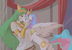 Rule 34 | 2girls, ajin (ajinhdremix), armlet, artist name, ass, bare shoulders, belt, bestiality, blue hair, blush, breasts, celestia (my little pony), cleft of venus, closed eyes, clothes pull, crossover, curtains, cutie mark, dated, dress, dress pull, female focus, gem, gold, green eyes, green hair, hand on another&#039;s face, jewelry, kid icarus, kiss, long hair, looking at another, matching hair/eyes, multicolored hair, multiple girls, my little pony, my little pony: friendship is magic, neck ring, necklace, nintendo, nipples, nose blush, palutena, pegasus, pink hair, pulling another&#039;s clothes, purple hair, pussy, pussy juice, red gemstone, sidelocks, signature, small breasts, standing, strapless, strapless dress, tiara, u u, upper body, vambraces, very long hair, white dress, yuri