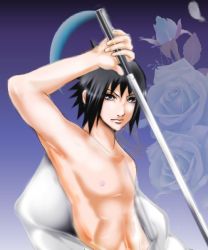 Rule 34 | black eyes, black hair, naruto, naruto (series), riochance7, sword, uchiha sasuke, weapon