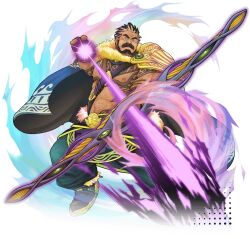 Rule 34 | 1boy, arke (crave saga), arm hair, arrow (projectile), bara, beard, blue capelet, bow (weapon), capelet, chest hair, chest tattoo, crave saga, dark-skinned male, dark skin, facial hair, firing at viewer, fujimoto gou, full body, holding, holding bow (weapon), holding weapon, large pectorals, long sideburns, looking at viewer, male focus, mature male, multicolored hair, muscular, muscular male, mustache, navel, nipples, no shirt, official art, old, old man, pectorals, short hair, sideburns, solo, spiked hair, tattoo, two-tone hair, weapon, wrinkled skin