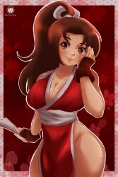 Rule 34 | 1girl, absurdres, breasts, fatal fury, highres, large breasts, long hair, ponytail, shiranui mai, snk, solo, the king of fighters