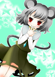 Rule 34 | 1girl, animal ears, bad id, bad pixiv id, female focus, grey hair, jewelry, miyata waltz, mouse ears, mouse tail, nazrin, pendant, red eyes, short hair, solo, standing, tail, touhou