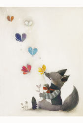 Rule 34 | animal, bad id, bad pixiv id, bug, butterfly, clothed animal, flower, fox, bug, no humans, original, sitting, tail