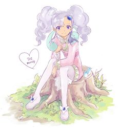 Rule 34 | 1girl, bird, boots, dress, long hair, meredy (tales), purple eyes, purple hair, quickie (tales), smile, tales of (series), tales of eternia, twintails