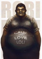 Rule 34 | 1boy, absurdres, bad id, bad pixiv id, belly, clothes writing, cowboy shot, english text, epic, facial hair, facing viewer, fat, fat man, glasses, hands in pockets, highres, horror (theme), keep calm and carry on, kuon (kwonchanji), looking at viewer, male focus, mustache, original, otaku, pedophile, shirt, short hair, solo, t-shirt