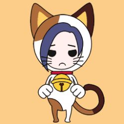 Rule 34 | 1girl, animal costume, animal ears, animated, animated gif, bell, neck bell, calico, cat, cat costume, cat ears, cat tail, catsuit, collar, dancing, kobayakawa rinko, love plus, lowres, sollapon, solo, tail, whiskers