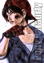 Rule 34 | baryan, baseball cap, blue eyes, brown hair, dirty, gloves, hat, holding, holding screwdriver, overalls, screwdriver, solo