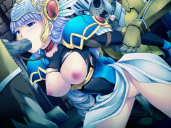 Rule 34 | 1girl, armor, artist request, bad end, censored, cracked armor, defeat, fellatio, group sex, helmet, lenneth valkyrie, monster, oral, sex, torn clothes, vaginal, valkyrie, valkyrie profile (series), wings