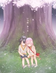 Rule 34 | 10s, 1boy, 1girl, absurdres, bag, bandaid, bandaid on knee, bandaid on leg, bare shoulders, black hair, bomhat, book, book on lap, bracelet, candy, cherry blossoms, child, closed eyes, commentary request, couple, darling in the franxx, dress, food, grass, handbag, hetero, highres, hiro (darling in the franxx), holding hands, huge filesize, jewelry, leaning on person, leaning to the side, long hair, no socks, open book, petals, pink hair, reincarnation, shirt, shoes, short hair, short sleeves, side-by-side, signature, sitting, sleeping, sleeping on person, sleeveless, sleeveless dress, spoilers, translation request, tree, white dress, white footwear, white shirt, zero two (darling in the franxx)