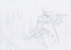Rule 34 | 10s, 1girl, angry, armor, armored dress, attack, boots, color trace, commentary, dress, hair flapping, highres, junketsu, katana, key frame, kill la kill, kiryuuin satsuki, long hair, looking at viewer, official art, partially colored, production art, production note, promotional art, sailor dress, school uniform, serious, simple background, sketch, skirt, sword, thigh boots, thighhighs, trigger (company), uniform, weapon, white background