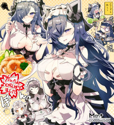 Rule 34 | august von parseval (azur lane), august von parseval (the conquered unhulde) (azur lane), azur lane, bandaid, bandaid on breast, bandaid on face, blush, breasts, charybdis (azur lane), cleavage, commentary, commentary request, commission, embarrassed, first aid kit, food, fruit, grey hair, hair over one eye, lemon, long bangs, maid, maid headdress, manjuu (azur lane), mumu (bloody johnson), onion rings, pixiv commission, purple eyes, underboob, yellow eyes, z46 (azur lane), z46 (chronicles of the dust wars) (azur lane)