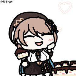 Rule 34 | 1girl, animated, animated gif, cake, cake slice, closed eyes, food, happy, heart, lowres, open mouth, seseren