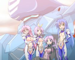 Rule 34 | 4girls, :3, :d, ahoge, armor, bad id, bad pixiv id, blue eyes, blue hair, bodysuit, bow, breast hold, breasts, cosplay, covered navel, glasses, green eyes, hand on own hip, hiiragi kagami, hiiragi tsukasa, izumi konata, large breasts, long hair, lucky star, mecha, multiple girls, muv-luv, open mouth, pilot suit, pink hair, purple eyes, purple hair, robot, short hair, siblings, sisters, sitting, skin tight, small breasts, smile, standing, takara miyuki, to-gnaniwa, twins, twintails
